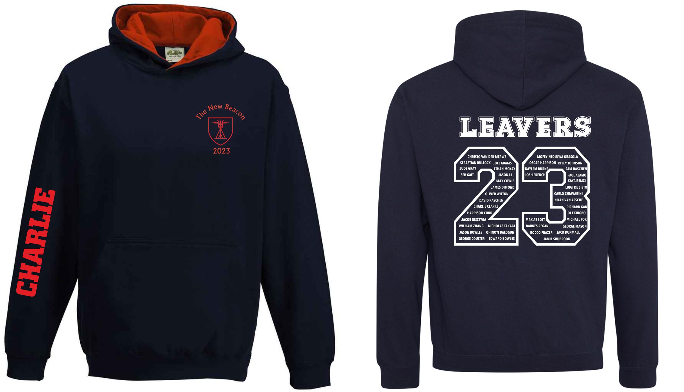 New Beacon YEAR 8 Leavers hoodie Junior Sizes